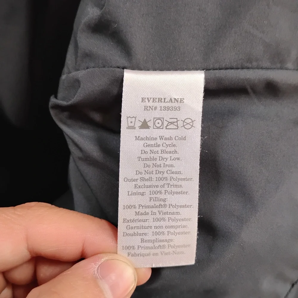 Everlane San Francisco Primaloft Puffy Bomber Renew Jacket Women XS Grey Quilted
